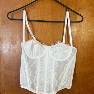 White Lace Bustier Top